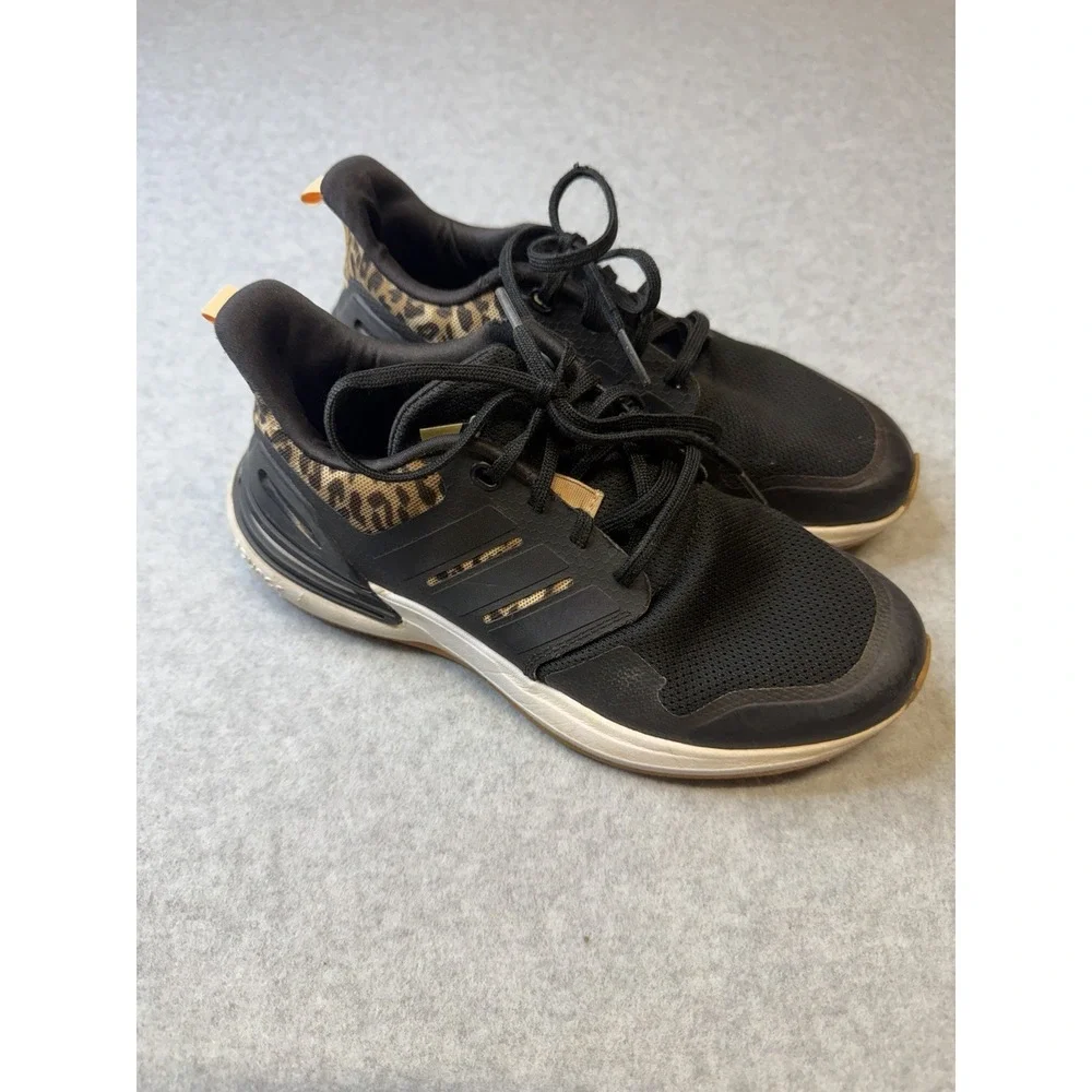 Adidas RapidaSport Bounce Black Sneakers Running Shoes Kids Size 4 Youth